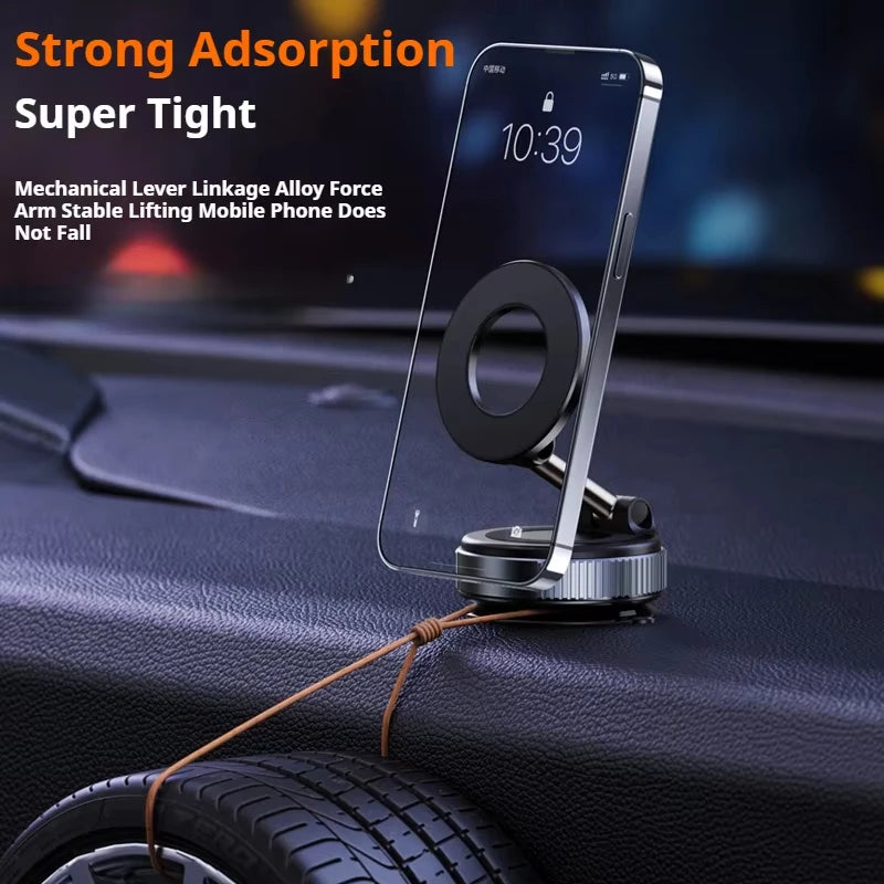 Ultimate 360° Rotatable and Foldable MagSafe Car Phone Holder with Suction Cup Vacuum Technology