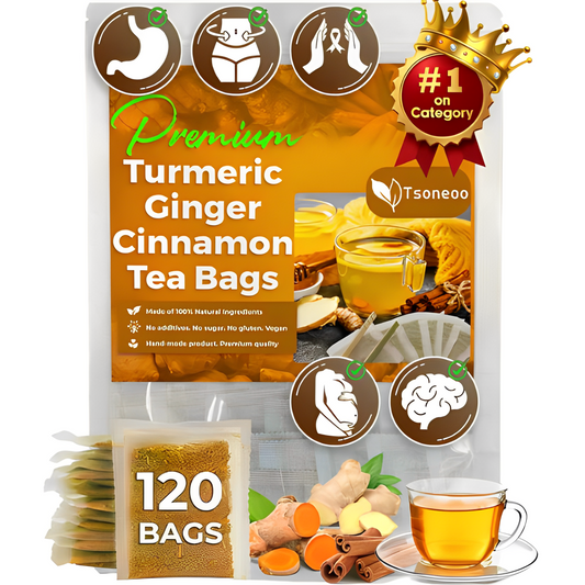 Turmeric, Ginger & Cinnamon Herbal Tea Bags - 100% All-Natural Goodness!